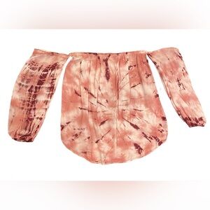 Free People On The Road Pink Tie Dye Festival Top Boho Hippie Off Shoulder Small